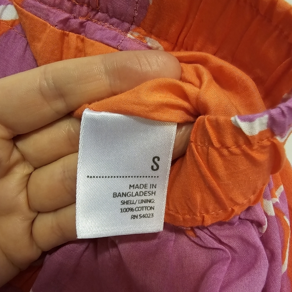 Old Navy Orange and Purple Floral A-Line Skirt - Picture 4 of 6